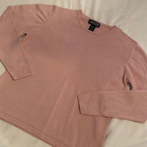 Lands’ End jewel neck cotton long sleeve sweater size M 10-12